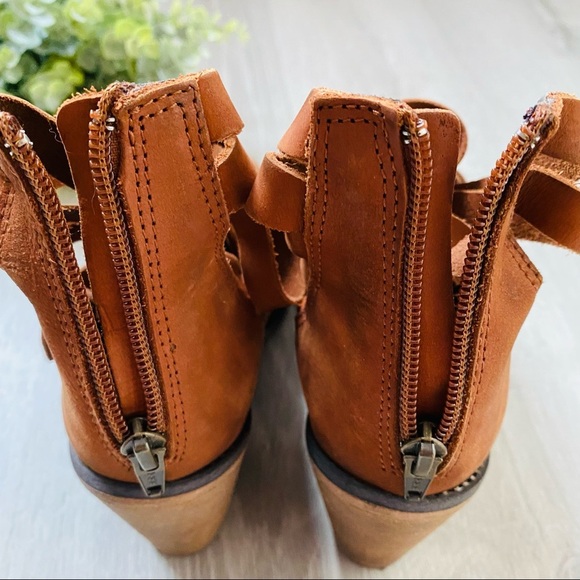 Free People Hybrid Heel Ankle Boots Brown Size 39 - Picture 10 of 13